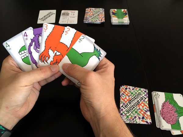 Teratozoic – A basic hand of five cards